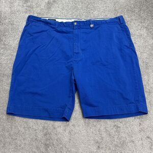 Polo Ralph Lauren Chino Shorts Mens 48 Big Royal Blue Flat Front Cotton Casual